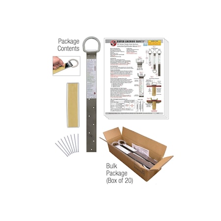 Super Anchor Safety RS-20 BULK 20ga. 430sst w/Stamped Dacromet D-ring. Single Hole Size 2816-B